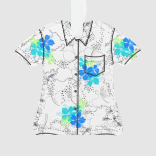 Chemise hawaïenne de ketmie de jardin de minuit