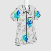 Chemise hawaïenne de ketmie de jardin de minuit (devant)