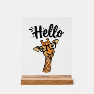 Chemise Hello Giraffe Gravure Vintage Animal Migno