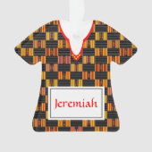 Chemise Kente avec le nom K30 ornement acrylique (devant)