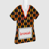 Chemise Kente avec le nom K30 ornement acrylique (devant)