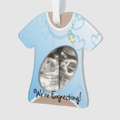 Chemise Maternité bleu Faire-part bébé (devant)