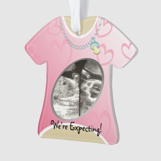 Chemise Maternité rose Faire-part bébé (devant)