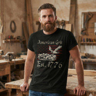Chemise noire American Grit Est 1776 Eagle T-Shirt