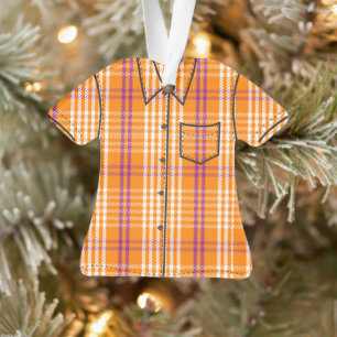 Chemise Palaka Plaid Aloha - Orange