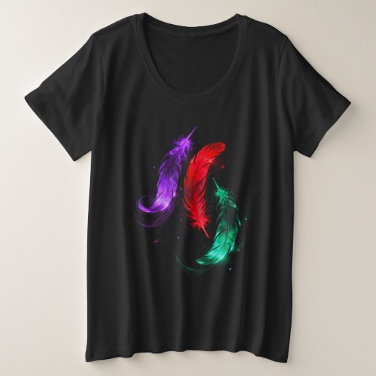 Chemise Plus Size Neon Feather Glow (Design devant)