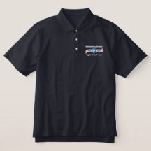 Chemise Polo brodée pour Navy & Black
