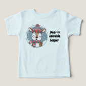 Chemise pour bébé Adorable Cerf avec nom modifiabl (Design Recto)