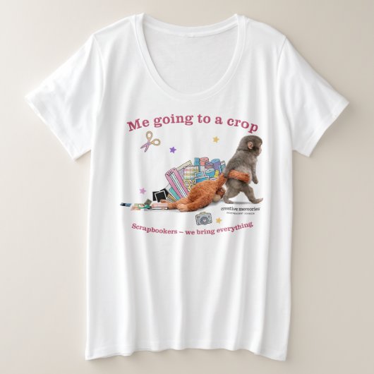 Chemise pour femmes plus Punch le singe (Design devant)