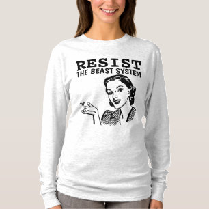 CHEMISE RÉTRO FEMME T-SHIRTS RESISTEZ AU SYSTÈME D