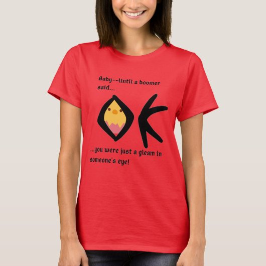 Chemise rouge 'Gleam in Eye' Basic T-Shirt Boomera (Devant)