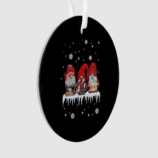 Chemise rouge Gnome Noël Gnomies roux Machine à co (devant)