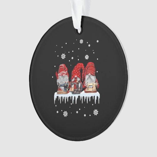 Chemise rouge Gnome Noël Gnomies roux Machine à co (devant)