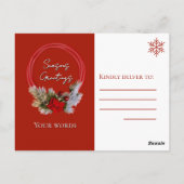 Chemise rouge sur carte postale photo blanche (Dos)