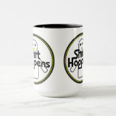 Chemise se passe drôle Mug noir, blanc et jaune (Centre)