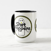 Chemise se passe drôle Mug noir, blanc et jaune (Devant gauche)