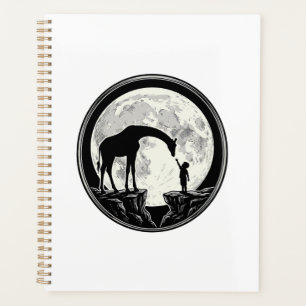 Chemise silhouette de girafe et d'enfant sous la l
