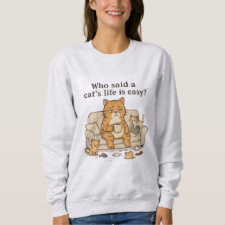 Chemise sweat drôle de chat fatigué illustration c