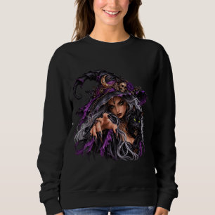Chemise sweat pour femmes gothique sorcière et cha