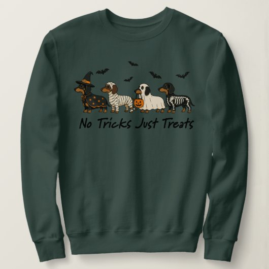 Chemise sweatshirt pour chien saucisse No Tricks J (Design devant)