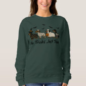 Chemise sweatshirt pour chien saucisse No Tricks J (Devant)
