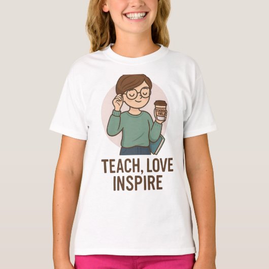 CHEMISE T-SHIRT À MESSAGE INSPIRANT POUR ENSEIGNAN (Devant)