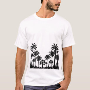 Chemise T-shirt à silhouette de palmiers noirs tro