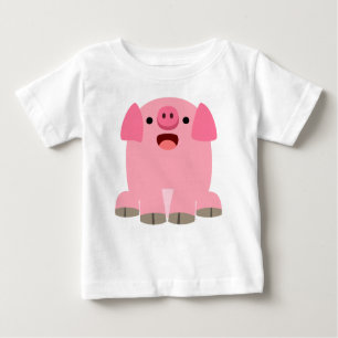 Chemise T-shirt bébé cochon en caricature mignonne