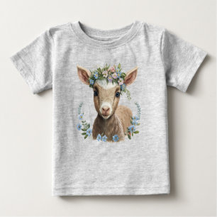 Chemise T-shirt bébé fleur de chèvre