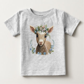 Chemise T-shirt bébé fleur de chèvre