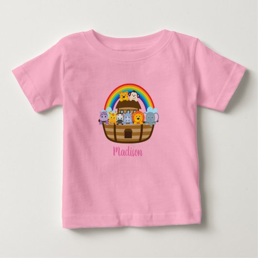 Chemise T-shirt Bébé rose Noah Ark (Devant)