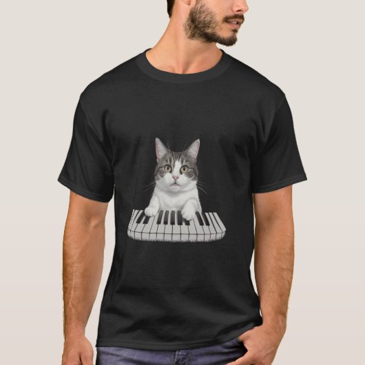 Chemise T-shirt Chat Piano (Devant)