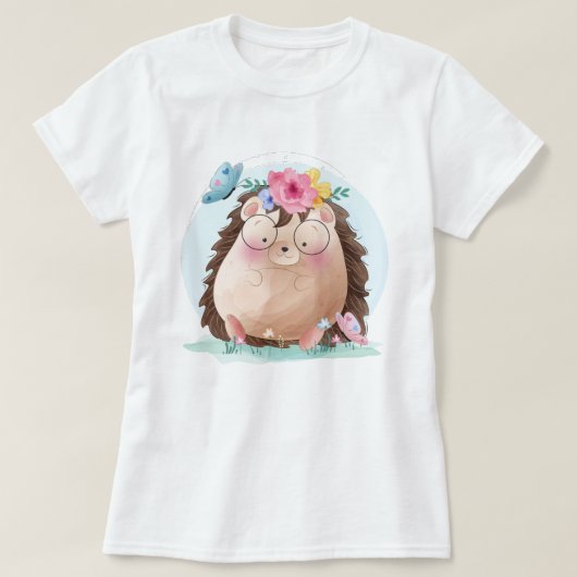 Chemise T-Shirt de Hérisson mignon (Design devant)