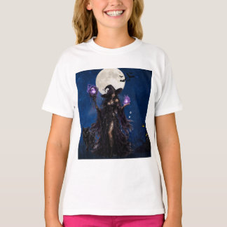 Chemise T-shirt de la Lune d'Halloween de Sorcière