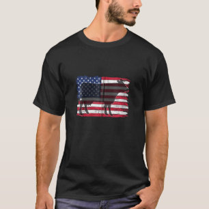 Chemise T-shirt Drapeau Américain Avec Vache Look