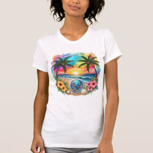 Chemise T-shirt du coucher de soleil coloré de la