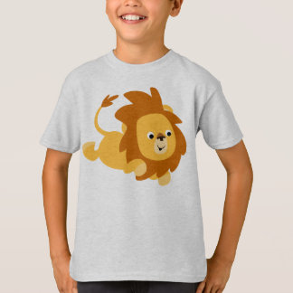 Chemise T-shirt Enfants Lion Gamboling Cartoon