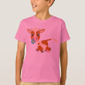 Chemise T-shirt Enfants Vache Trotting Cartoon (Devant)