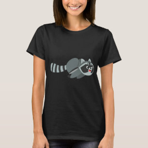 Chemise T-Shirt Femme Cartoon Raccoon Coureur