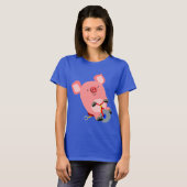Chemise T-Shirt Femme Cochon En Cartoon (Devant entier)