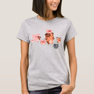 Chemise T-shirt Femme de la famille des cochons en