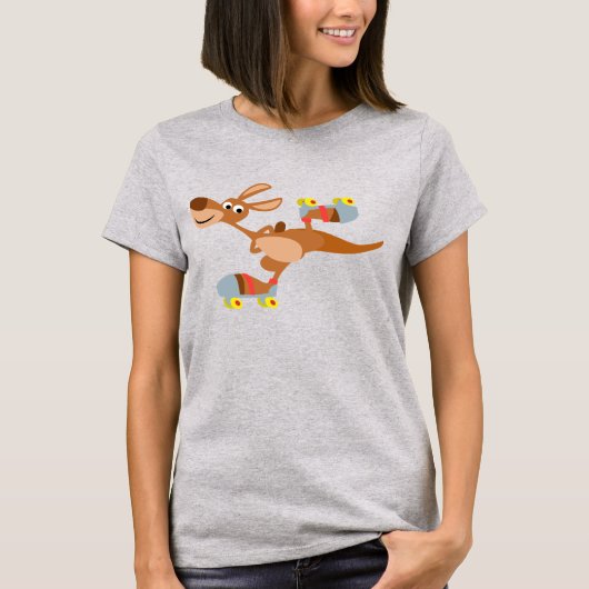 Chemise T-shirt Femme Kangaroo Cartoon (Devant)
