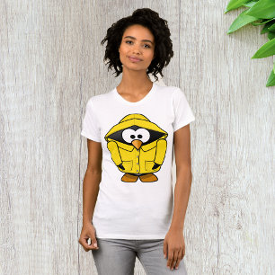 Chemise T-shirt Femme Pingouin Dans Un Manteau Jau