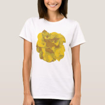Chemise T-Shirt Fleur de Camélia Jaune Moderne