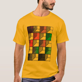 Chemise T-shirt graphique abstraite à blocs de cou