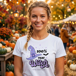 Chemise T-shirt Halloween Mignonne Sorcière à 100%