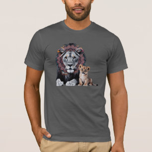 Chemise T-Shirt Lion Mandala Art Bella+Canvas -