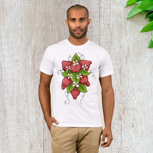 Chemise T-Shirt Mens Fraises et Fleurs