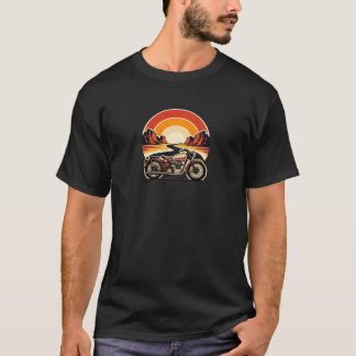 Chemise T-shirt moto coucher de soleil vintage du