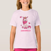Chemise T-Shirt Pour Fille Anniversaire Rose Cute (Devant)